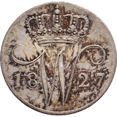 5 cent 1827U Willem I Pr+