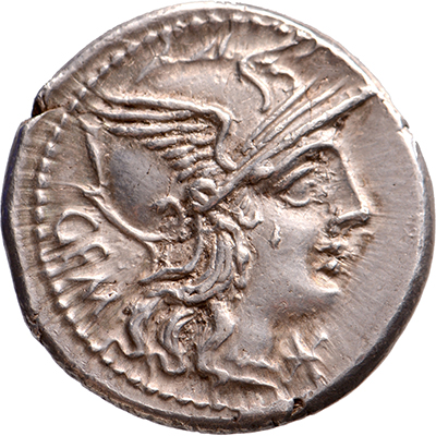 AR Denarius C. Aburius Geminus 134 BC