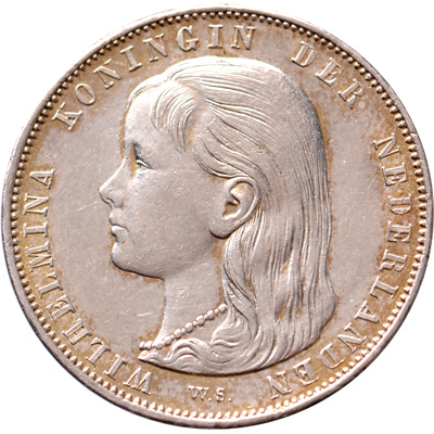 1 gulden 1892 Wilhelmina Pr+
