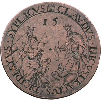 1607. Metselaars, Leidekkers en Loodgieters gildepenning Middelburg