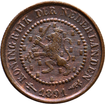 1/2 cent 1891 Wilhelmina Pr