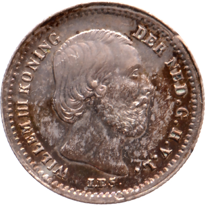 5 cent 1887 Willem III Pr+
