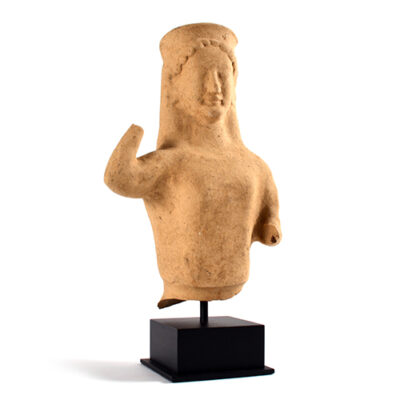 A Greek terracotta bust of a Kore, Archaic, ca. 6th century BC