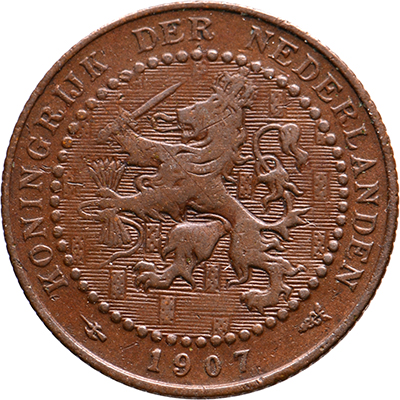 1 cent 1907 Wilhelmina ZFr