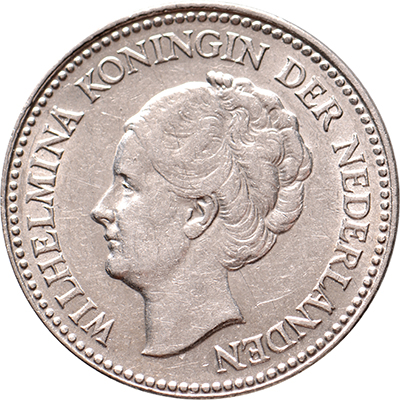 1/2 gulden 1929 Wilhelmina ZFr+
