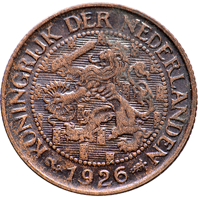 1 cent 1926 Wilhelmina Pr+