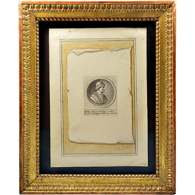 Trompe l'oeil of silver medal of Dr. Nicolaes Tulp, mayor of Amsterdam, by Antonina Houbraken (1686-1736)