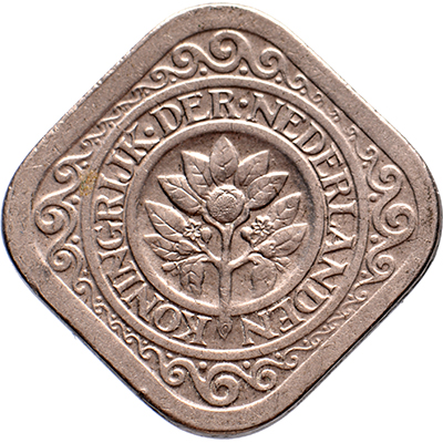 5 cent 1923 Wilhelmina Pr-