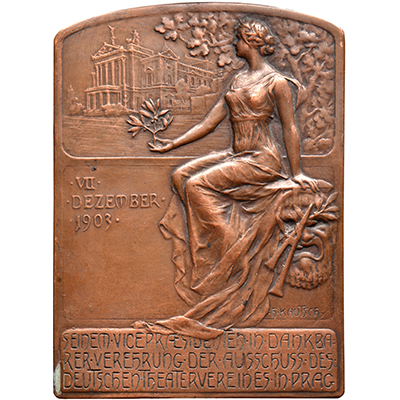 1903. In thanks to the vice president of the committee of the German Theatre Association in Prague