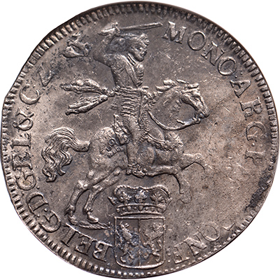 Silver rider Gelderland 1734 – Vliegent Hert NGC Shipwreck graded