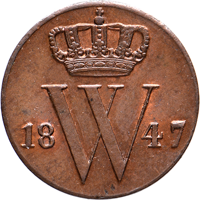 1/2 cent 1847 Willem II FDC-