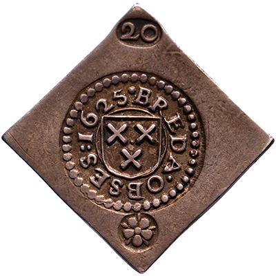 20 stuiver noodmunt Breda 1625