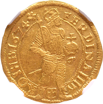 Gouden dukaat Zwolle 1674 NGC MS 62
