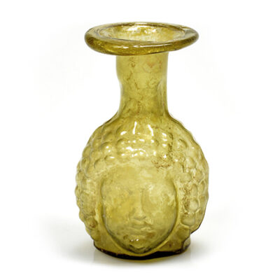 A Roman light green glass double-headed flask, ca. 2nd-3rd Century AD