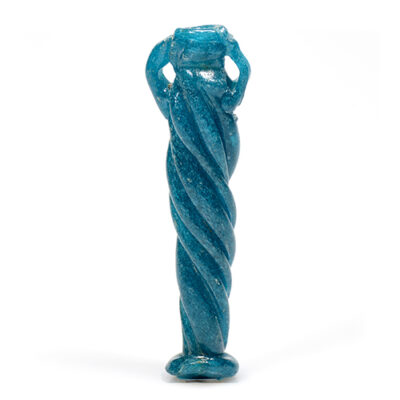 A Late Roman turquoise glass rod-formed balsamarium, 4th-5th century AD