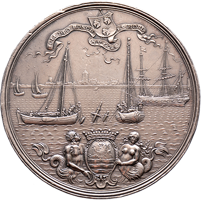 1660. Zeeland. Ter ere aan Treuleben voor het bergen van het gezonken schip van Hopman Waterdrinker